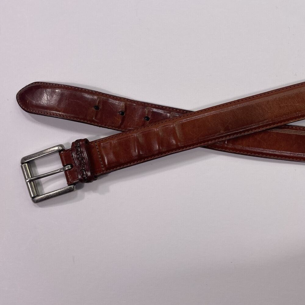 Coach Leather Belt Men’s 40 Medium‎ Brown Cognac 1 3/8 Width Silver Buckle